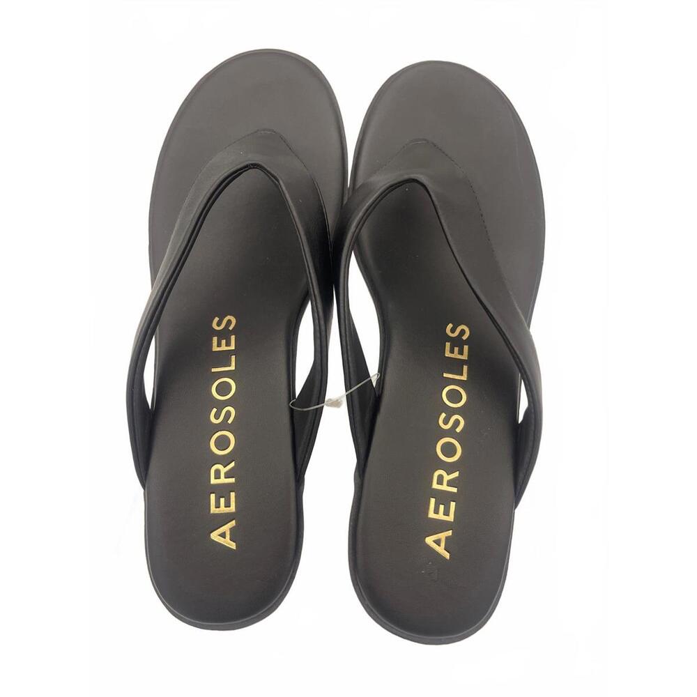 AEROSOLES Women's Comfortable Black Flip Flops Women's Size 10